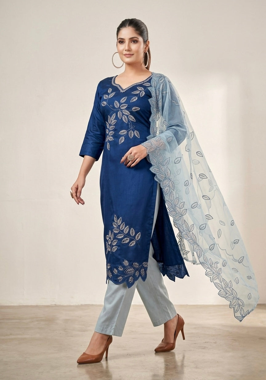 CELESTIAL BLUE KURTI SET