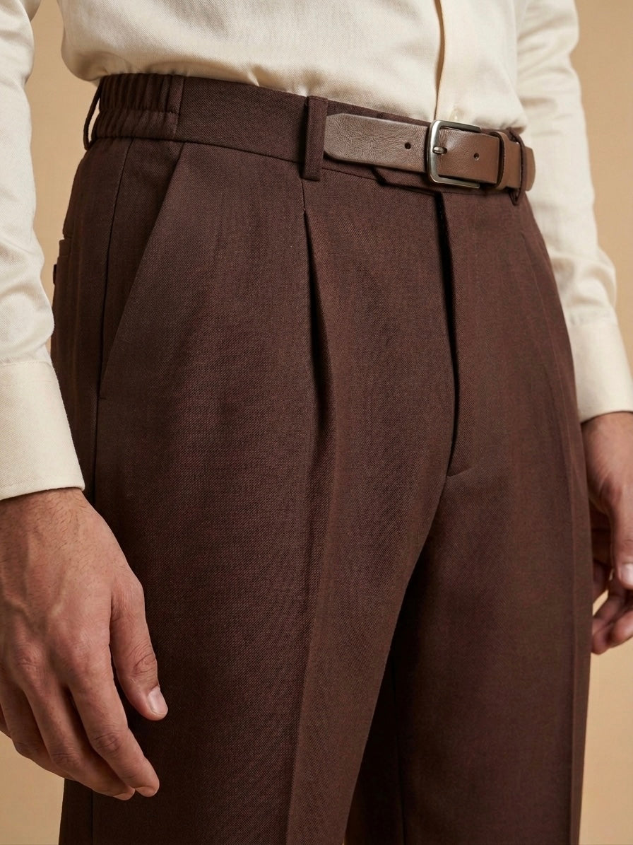 DARK BROWN KOREAN BAGGY PANT