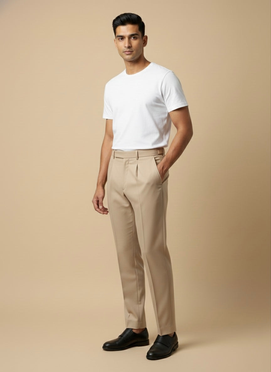 LIGHT TAN BEIGE SLIM FIT PANT