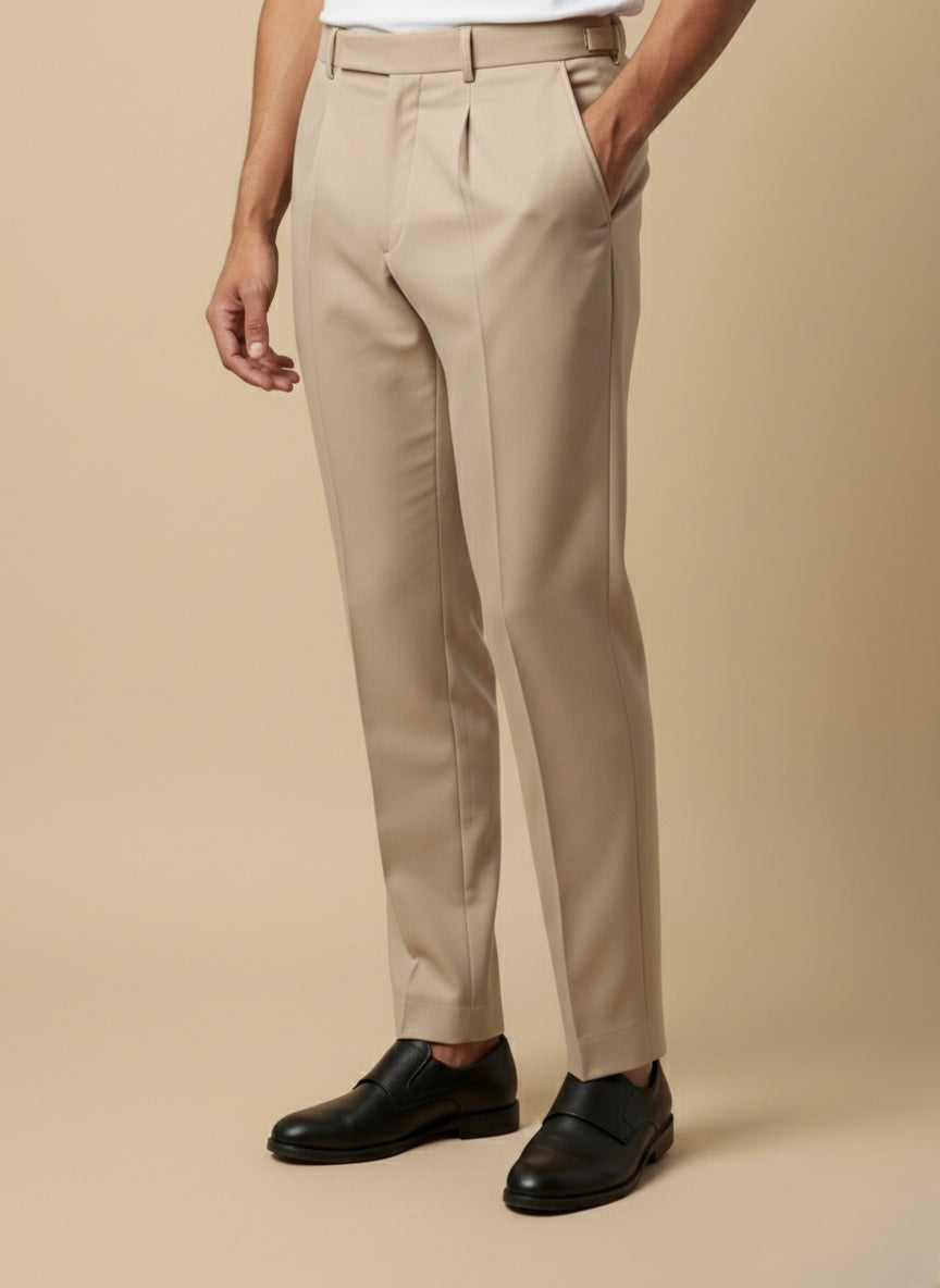 LIGHT TAN BEIGE SLIM FIT PANT