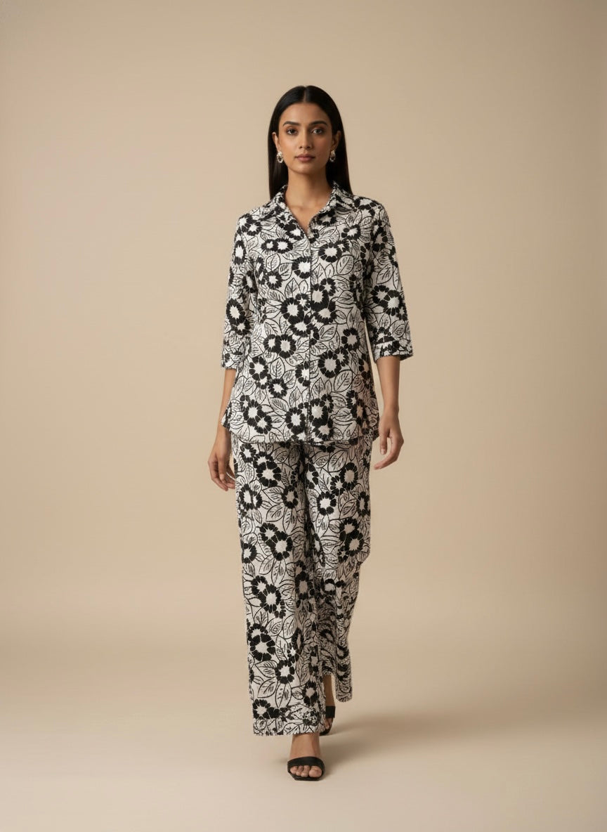 MONOCHROME FLORA CORDSET