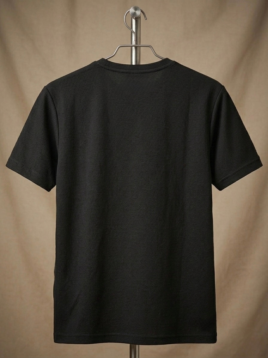 DEEP ONYX BLACK CREWNECK T-SHIRT