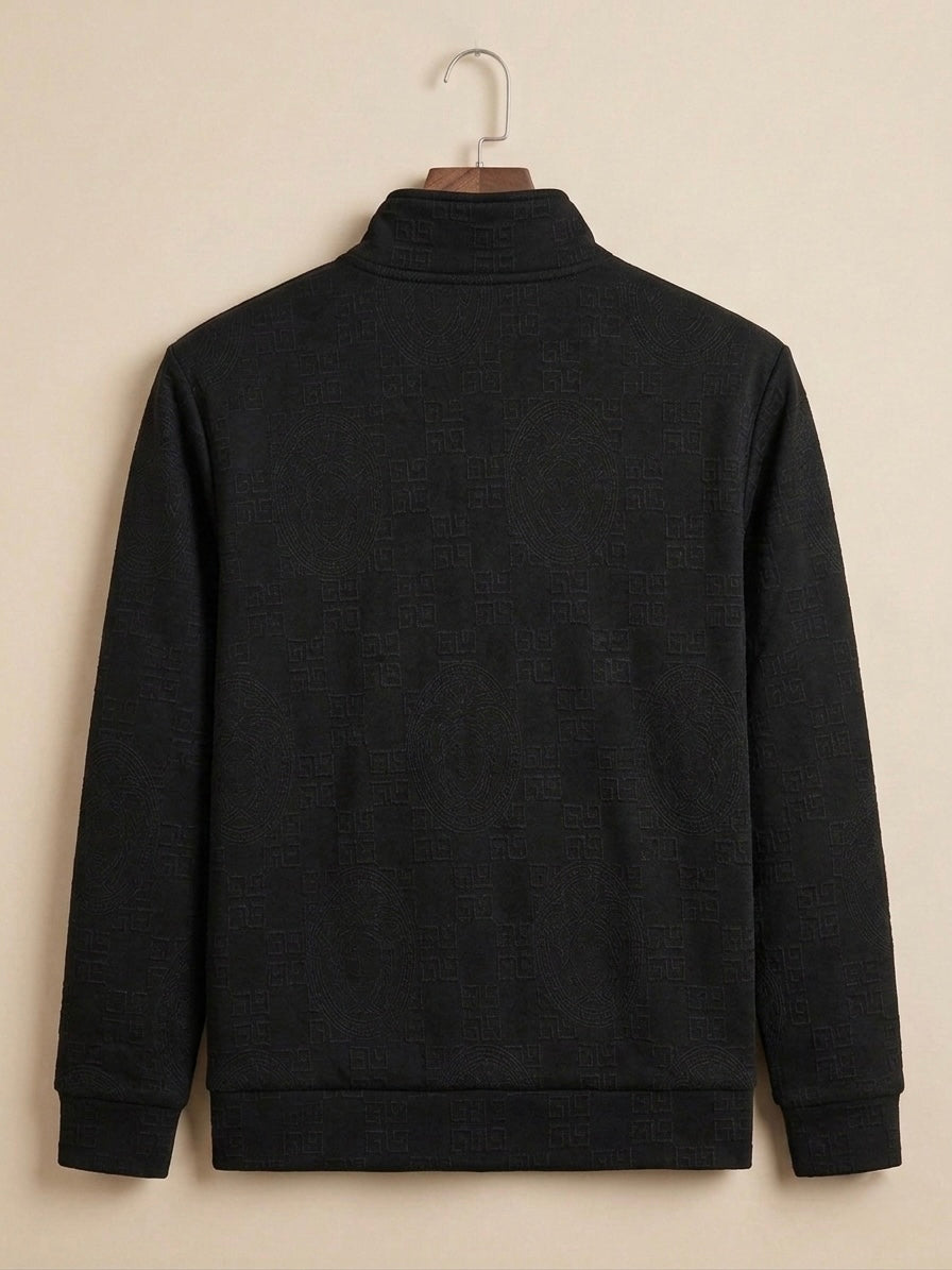 BLACK QUARTER HALF-ZIP SWEATSHIRT