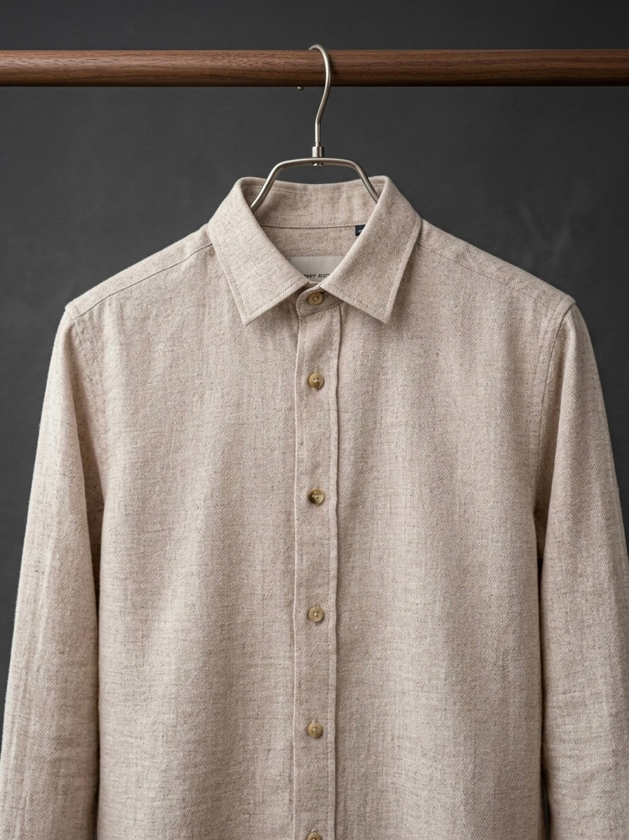 WARM SAND LINEN MEAVE SHIRT