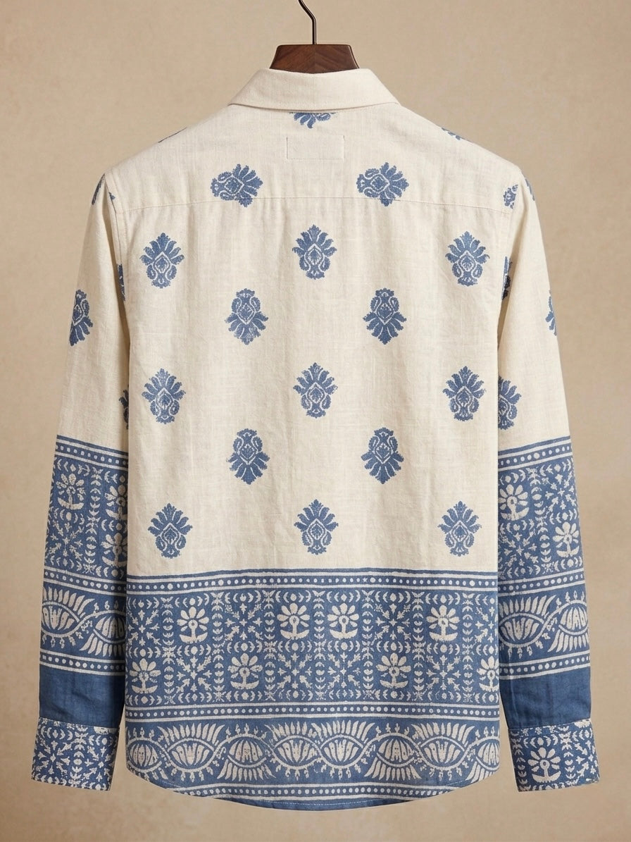 THE AZURE ARTISAN LINEN WEAVE SHIRT
