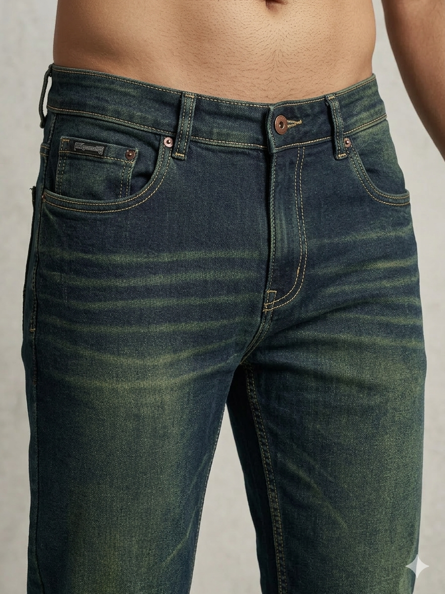 EMERALD MOSS TINTED SLIM JEANS