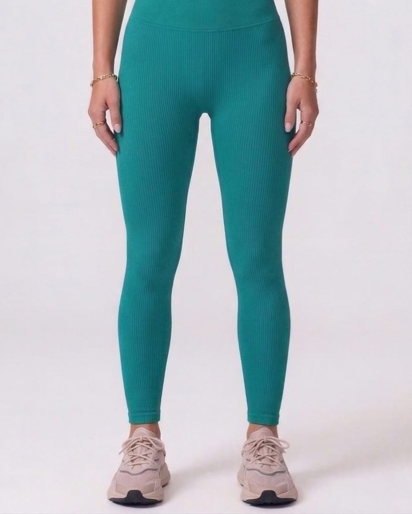 COTTON ANKLE FIT LEGGIN TEAL BLUE