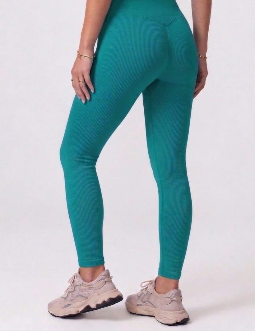 COTTON ANKLE FIT LEGGIN TEAL BLUE