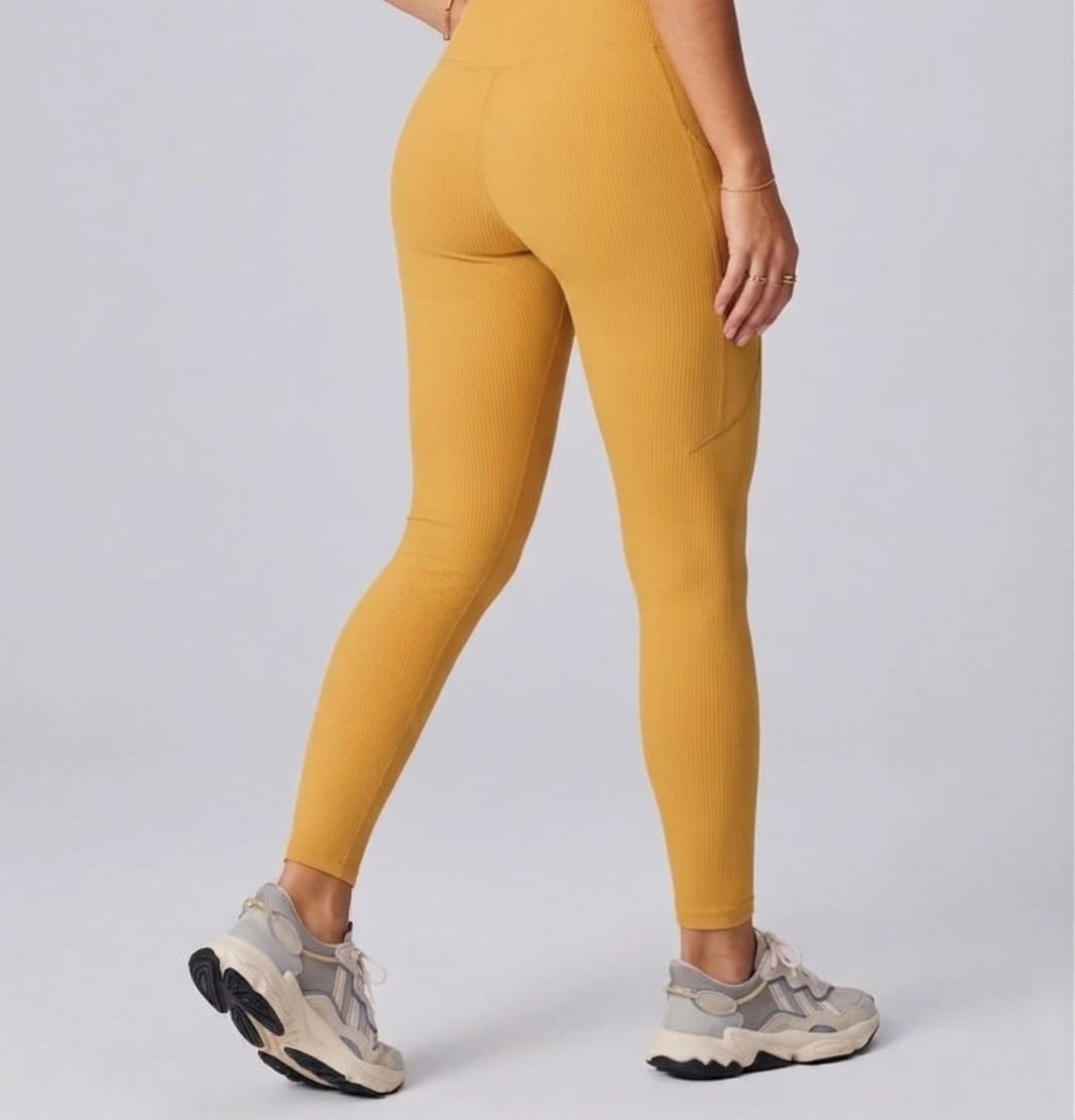 COTTON ANKLE FIT LEGGIN MUSTARD YELLOW