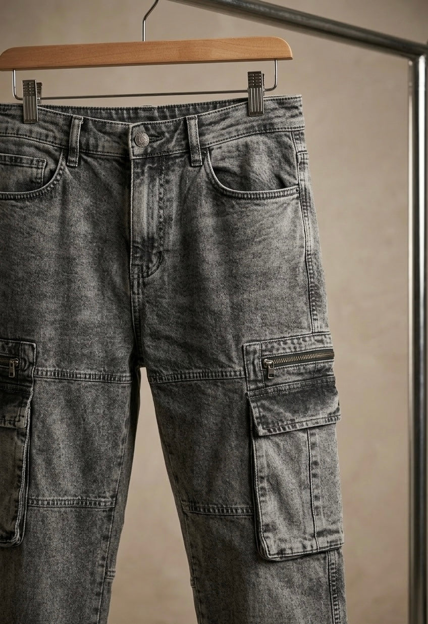 THE SLATE MOTO CARGO JEANS