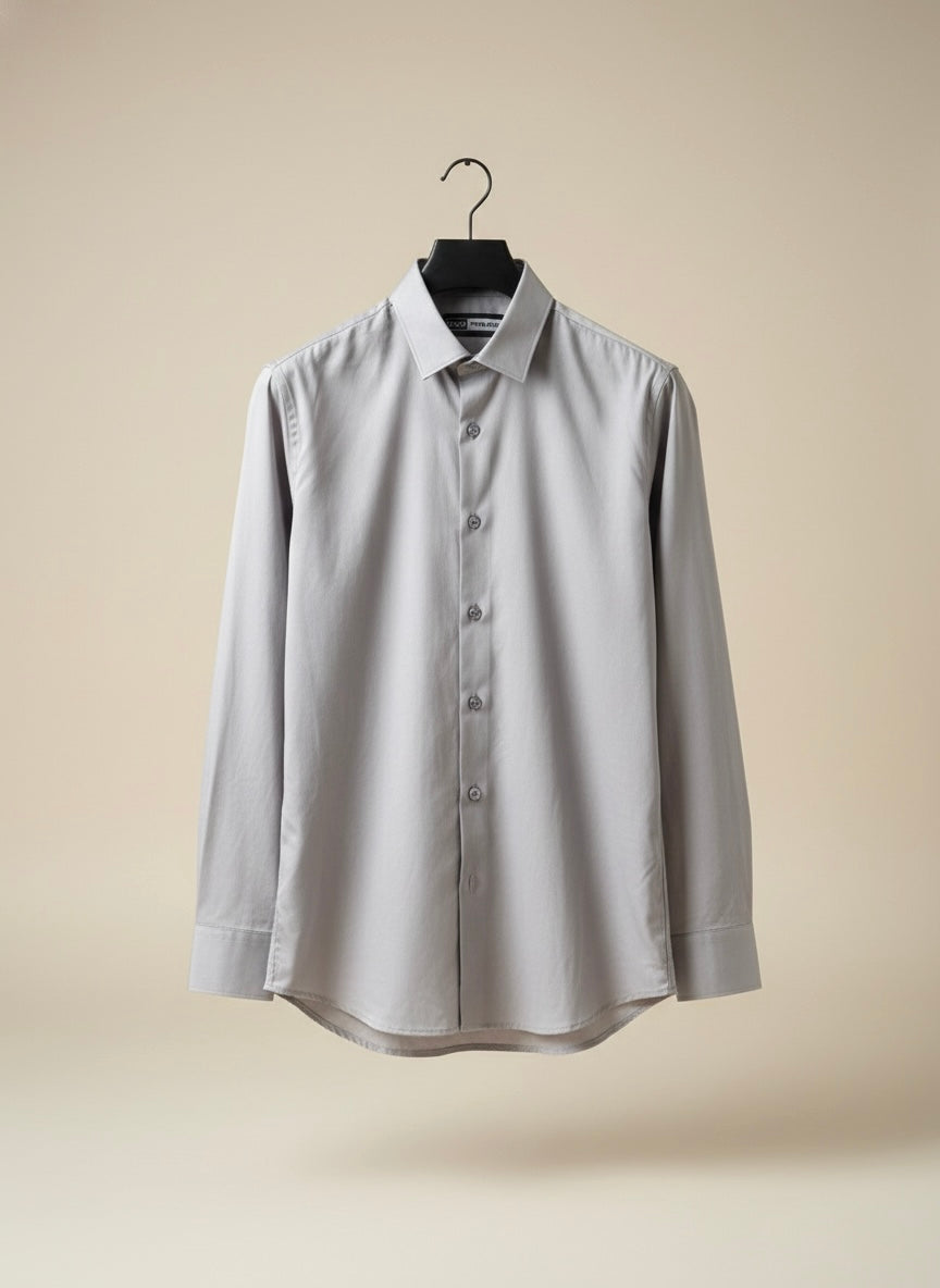 GREY SATIN LYCRA PLAIN