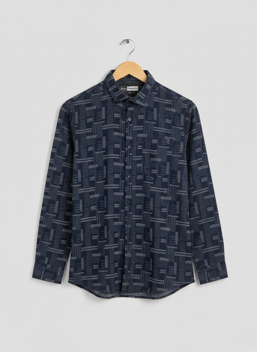 NAVY HEAVY POPCORN PIRNT