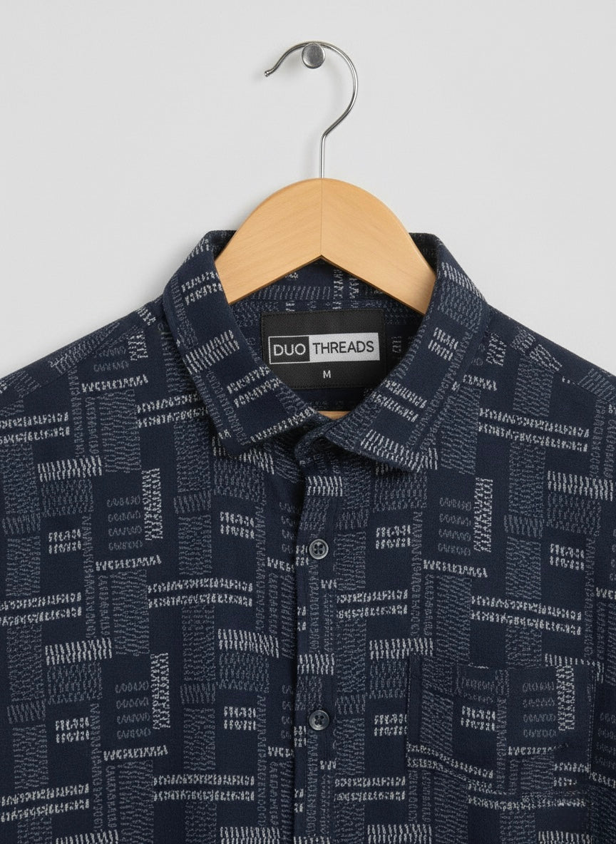 NAVY HEAVY POPCORN PIRNT