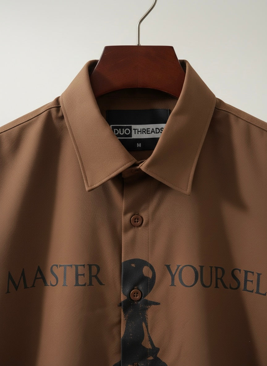 BROWN DROP SHOULDER PRINT