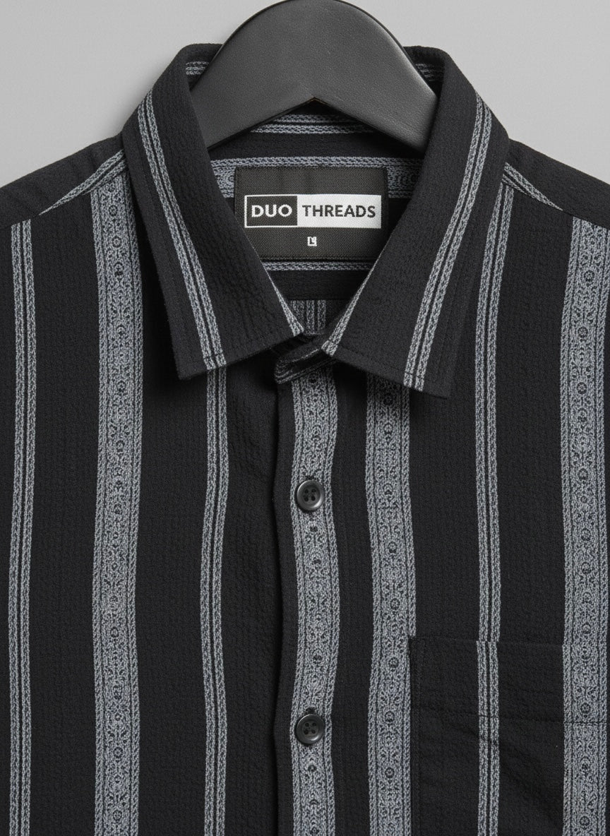 FLORAL STRIPS ON NAVY