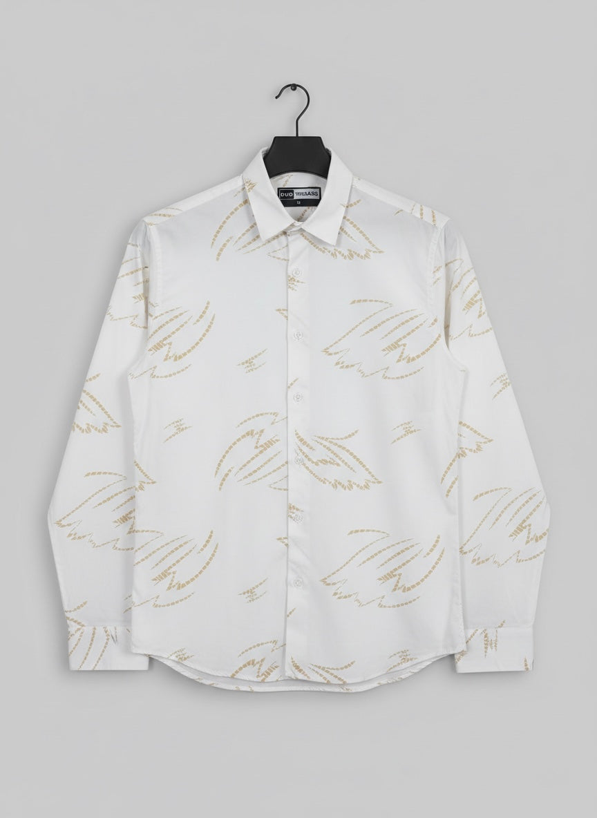YELLOW FLORAL ON WHITE