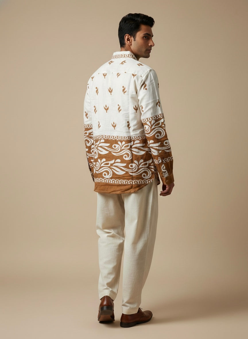 THE OCHRE EARTH LINEN MEAVE SHIRT
