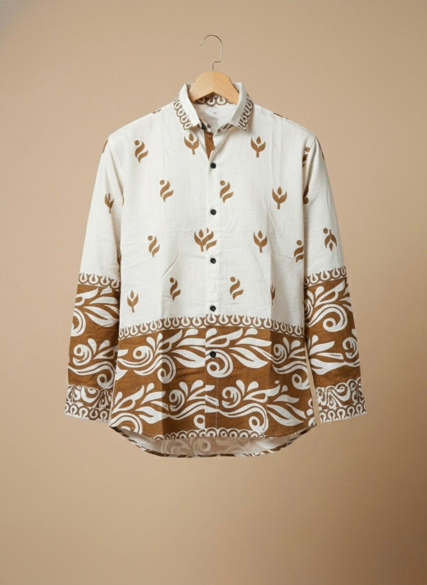 THE OCHRE EARTH LINEN MEAVE SHIRT