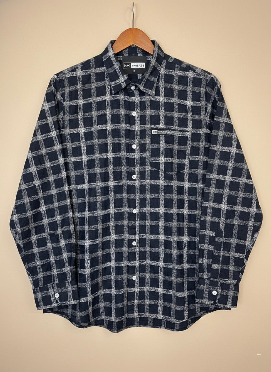CHECKS NAVY AND WHITE
