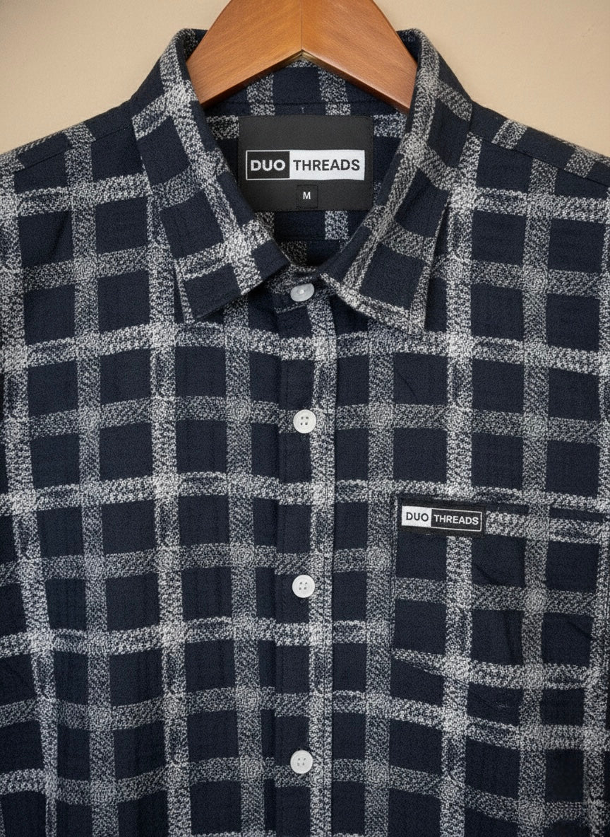 CHECKS NAVY AND WHITE