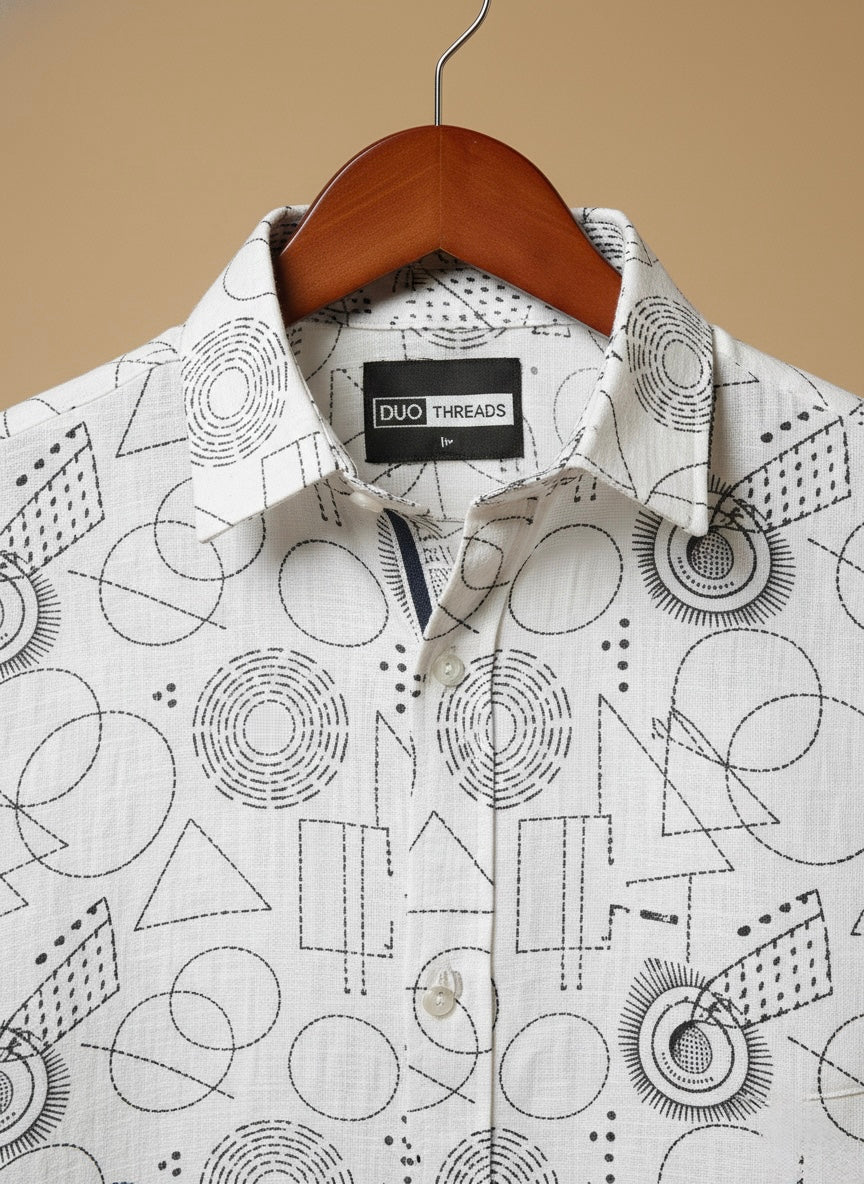 GEMOTIRC DESIGN ON WHITE