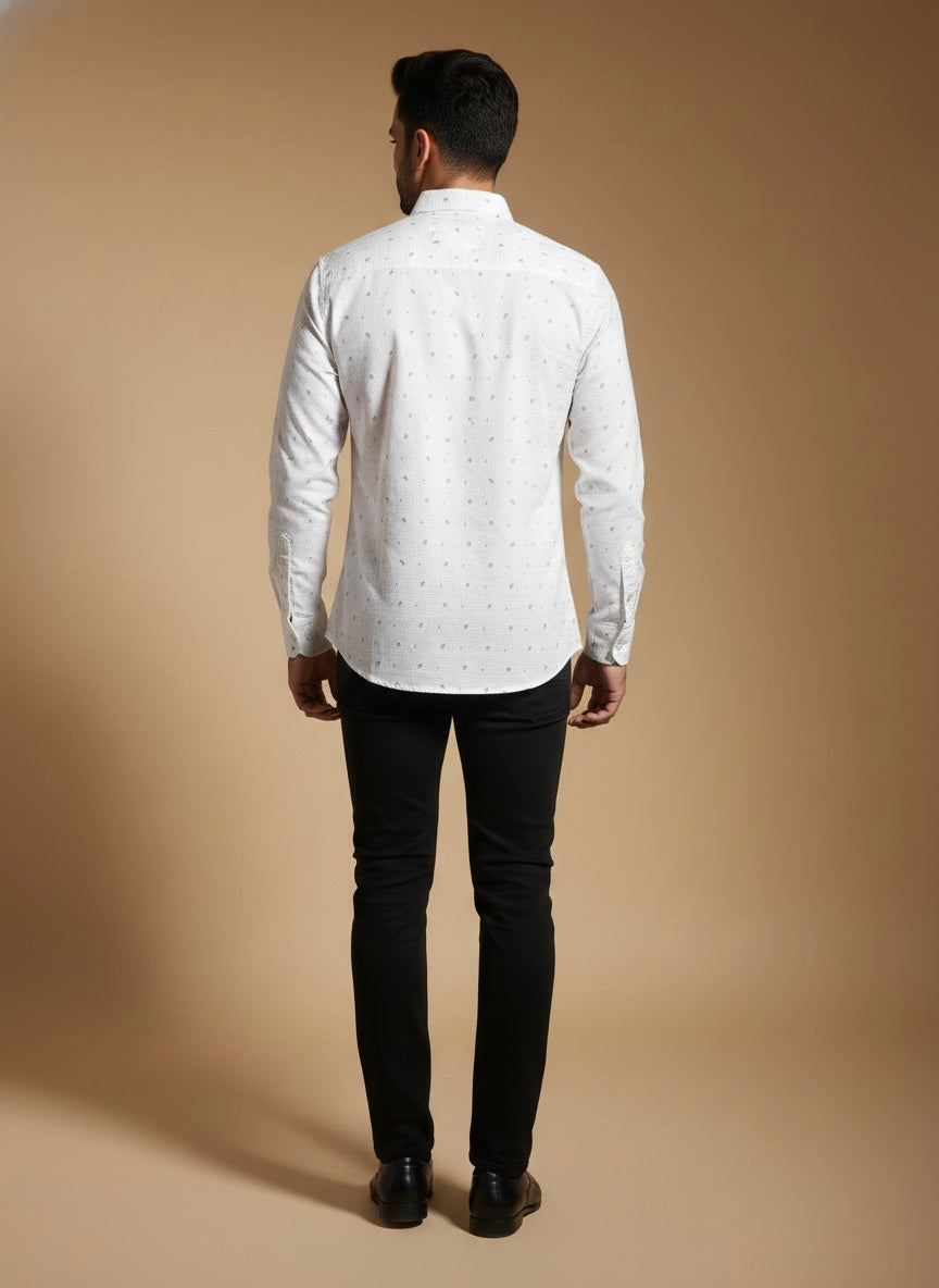 ABSTRACT LINEN SRTPES MANGO FLORAL SHIRT