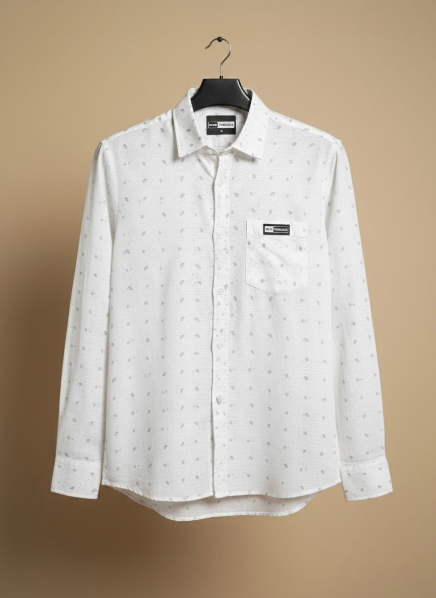 ABSTRACT LINEN SRTPES MANGO FLORAL SHIRT