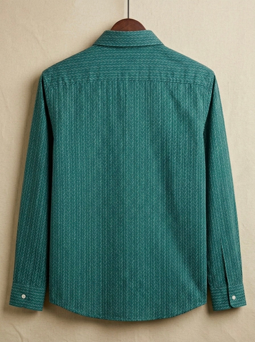 EMERALD MICRO-STRIPE RAMA GREEN SHIRT